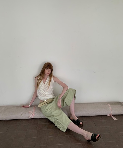 LONSLAN】2wayドレープ バックオープントップス CHLONW25s061