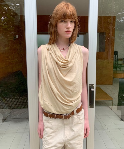 chuclla（チュクラ）の「【LONSLAN】2wayドレープ バックオープントップス CHLONW25s061（その他トップス・レディース・ホワイト/ライトベージュ/ブラック・FREE）」の6枚目の写真