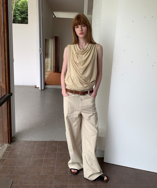 chuclla（チュクラ）の「【LONSLAN】2wayドレープ バックオープントップス CHLONW25s061（その他トップス・レディース・ホワイト/ライトベージュ/ブラック・FREE）」の10枚目の写真