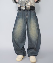 SPINNS | バルーンデニムワイドパンツ/バギー/カーブバレルシルエット/ユニセックス(デニムパンツ)