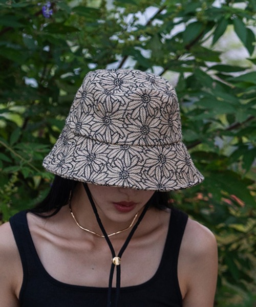 KATHARINE ROSS（キャサリンロス）の「【KATHARINE ROSS】【JUNK PRODUCTIONS】フラワー刺繍ハット（ハット・レディース・ブラック/オレンジ・MEDIUM）」の2枚目の写真