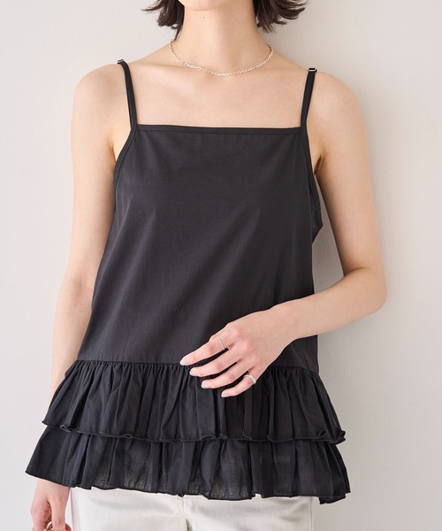 meilmada（メイルマダ）の「ティアードフリルキャミソール（キャミソール・レディース・ホワイト/ブラック・FREE）」の2枚目の写真