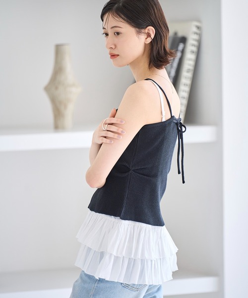 meilmada（メイルマダ）の「ティアードフリルキャミソール（キャミソール・レディース・ホワイト/ブラック・FREE）」の5枚目の写真