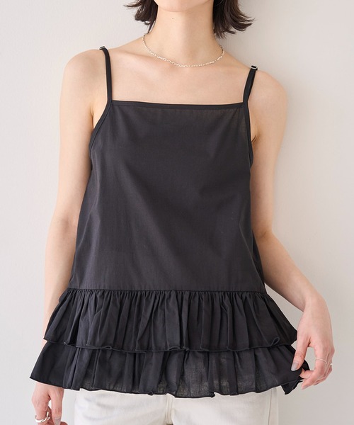 meilmada（メイルマダ）の「ティアードフリルキャミソール（キャミソール・レディース・ホワイト/ブラック・FREE）」の9枚目の写真