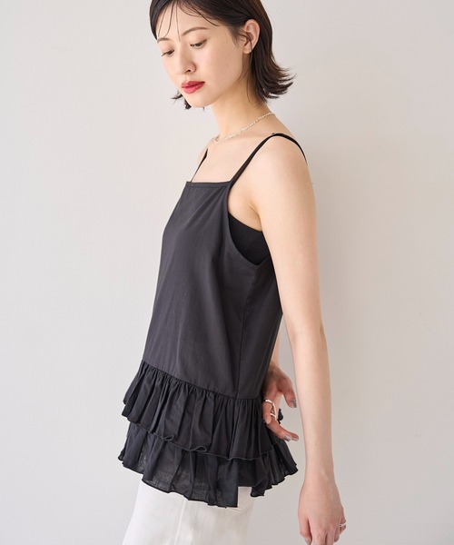 meilmada（メイルマダ）の「ティアードフリルキャミソール（キャミソール・レディース・ホワイト/ブラック・FREE）」の10枚目の写真
