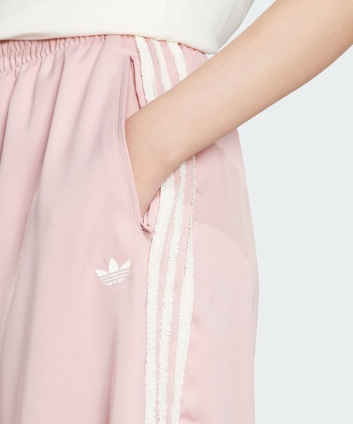 adidas 日本代表 ストライプパンツ ピンク　ＸＬ　送料無料 サテン ワイドレッグパンツ ラッフル スリーストライプス WIDE