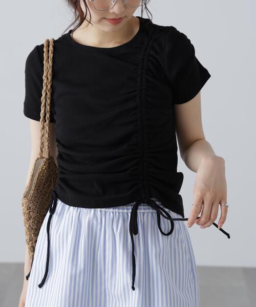 FREE'S MART(フリーズマート)の「アシメドロストリブカットソー(Tシャツ/カットソー・レディース・ブラック/グレー/ピンク/ホワイト・FREE)」の6枚目の写真