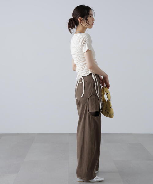 FREE'S MART（フリーズマート）の「アシメドロストリブカットソー（Tシャツ/カットソー・レディース・ブラック/グレー/ピンク/ホワイト・FREE）」の7枚目の写真