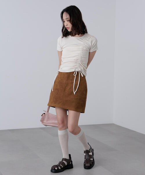 FREE'S MART（フリーズマート）の「アシメドロストリブカットソー（Tシャツ/カットソー・レディース・ブラック/グレー/ピンク/ホワイト・FREE）」の8枚目の写真