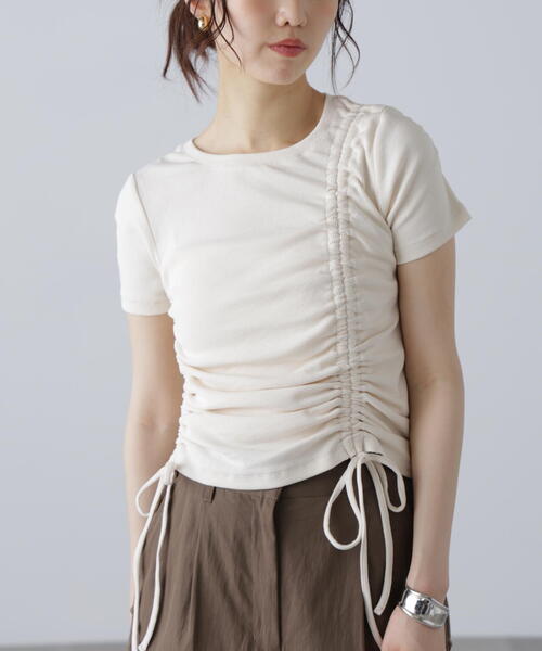 FREE'S MART（フリーズマート）の「アシメドロストリブカットソー（Tシャツ/カットソー・レディース・ブラック/グレー/ピンク/ホワイト・FREE）」の9枚目の写真