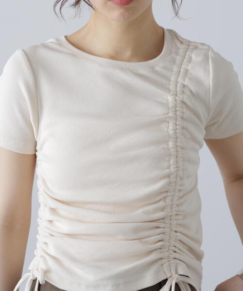 FREE'S MART（フリーズマート）の「アシメドロストリブカットソー（Tシャツ/カットソー・レディース・ブラック/グレー/ピンク/ホワイト・FREE）」の13枚目の写真