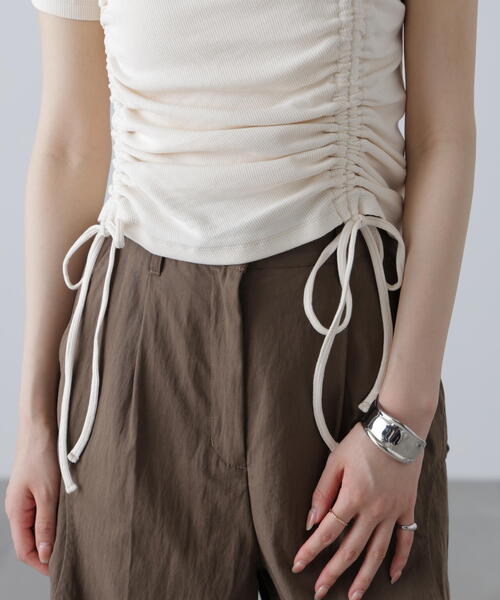 FREE'S MART（フリーズマート）の「アシメドロストリブカットソー（Tシャツ/カットソー・レディース・ブラック/グレー/ピンク/ホワイト・FREE）」の15枚目の写真