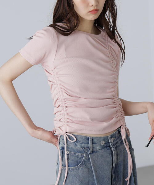 FREE'S MART（フリーズマート）の「アシメドロストリブカットソー（Tシャツ/カットソー・レディース・ブラック/グレー/ピンク/ホワイト・FREE）」の19枚目の写真