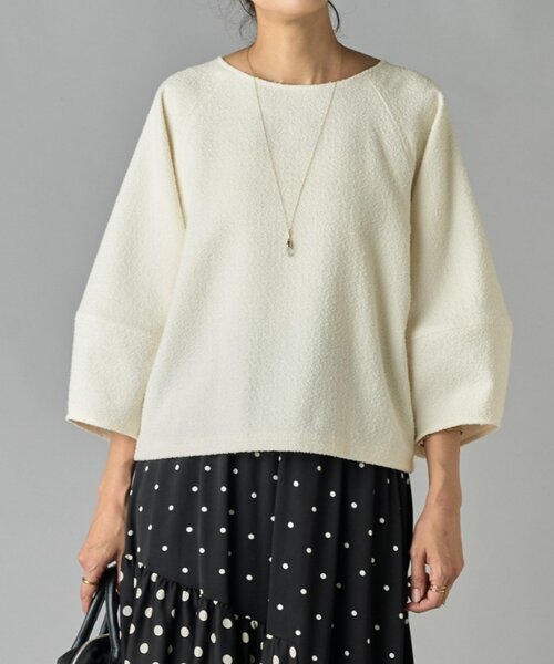 新品タグ付き　BEARDSLEY 刺繍スリーブプルオーバー ホワイト 新品タグ付き BEARDSLEY 刺繍スリーブプルオーバー ホワイト