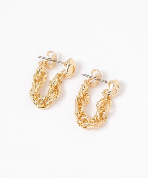 BAYFLOW（ベイフロー）の「輪っかチェーンピアス（ピアス（両耳用）・レディース・ライトグレー/イエロー・FREE）」の2枚目の写真