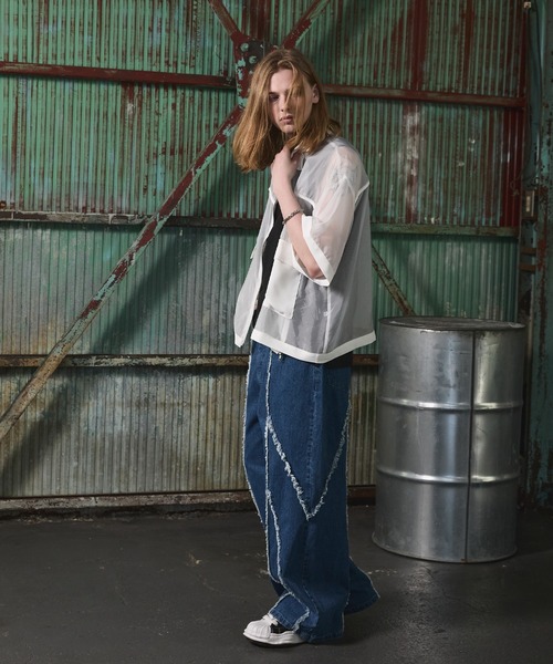 ANEDIST（アンディスト）の「フリンジデニムバギーパンツ（デニムパンツ・メンズ・ブルー/ブラック・M/L）」の6枚目の写真