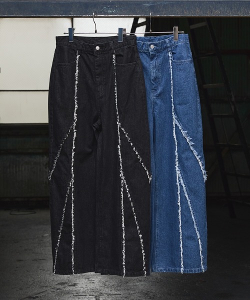 ANEDIST（アンディスト）の「フリンジデニムバギーパンツ（デニムパンツ・メンズ・ブルー/ブラック・M/L）」の8枚目の写真