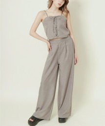 GORGE | 《レースアップキャミ×ワイドパンツ》レディース 2点セット 上下セット 春夏秋(セットアップ)