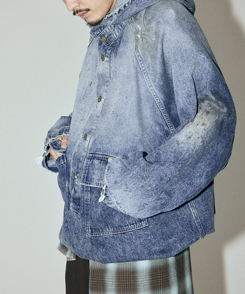 JOURNAL STANDARD J.S HOMESTEAD(ジャーナルスタンダードホームステッド)の「J.S.Homestead / ガナーズ デニム オーバー スモック(その他アウター・メンズ・ネイビー/ブラック・MEDIUM/LARGE)」の5枚目の写真