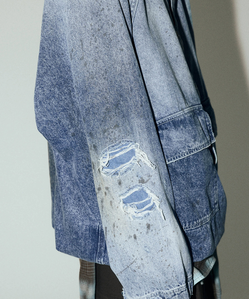 JOURNAL STANDARD J.S HOMESTEAD(ジャーナルスタンダードホームステッド)の「J.S.Homestead / ガナーズ デニム オーバー スモック(その他アウター・メンズ・ネイビー/ブラック・MEDIUM/LARGE)」の6枚目の写真