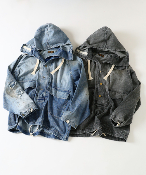 JOURNAL STANDARD J.S HOMESTEAD(ジャーナルスタンダードホームステッド)の「J.S.Homestead / ガナーズ デニム オーバー スモック(その他アウター・メンズ・ネイビー/ブラック・MEDIUM/LARGE)」の9枚目の写真