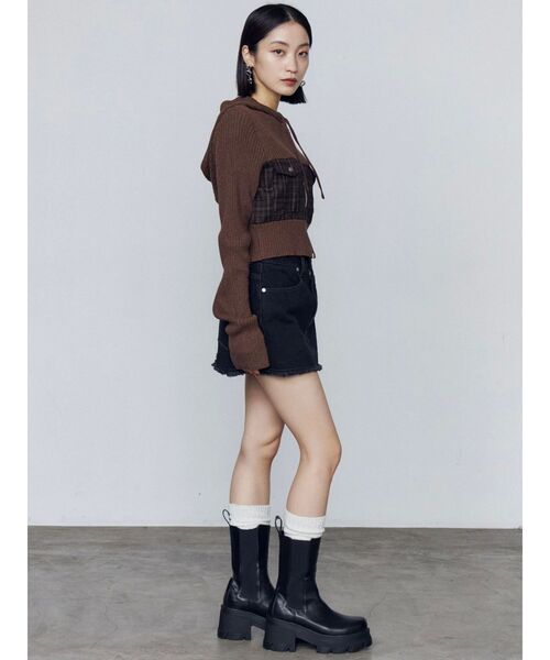 EMODA（エモダ）の「サイドゴアタンクブーツ（ブーツ・レディース・ブラック/ブラウン・SMALL/MEDIUM/LARGE）」の13枚目の写真