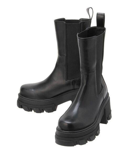 EMODA(エモダ)の「サイドゴアタンクブーツ(ブーツ・レディース・ブラック/ブラウン・SMALL/MEDIUM/LARGE)」の4枚目の写真