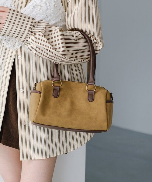 Kastane(カスタネ)の「【500mlペットボトル収納可】2WAYボストンBAG(ボストンバッグ・レディース・ブラック/ブラウン/カーキ・FREE)」の3枚目の写真