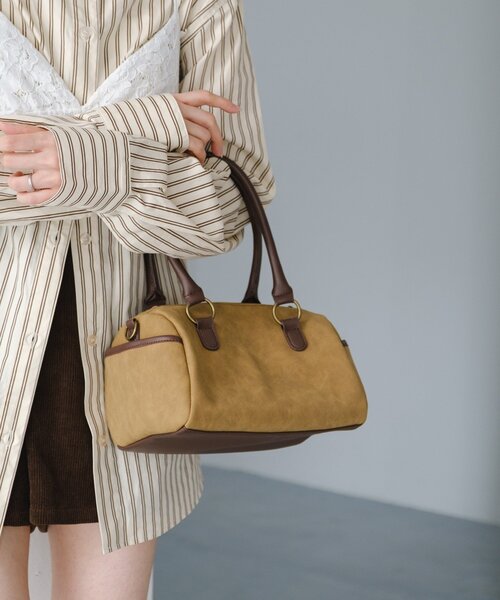 Kastane(カスタネ)の「【500mlペットボトル収納可】2WAYボストンBAG(ボストンバッグ・レディース・ブラック/ブラウン/カーキ・FREE)」の17枚目の写真