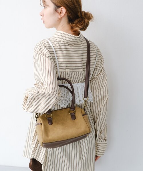 Kastane(カスタネ)の「【500mlペットボトル収納可】2WAYボストンBAG(ボストンバッグ・レディース・ブラック/ブラウン/カーキ・FREE)」の13枚目の写真