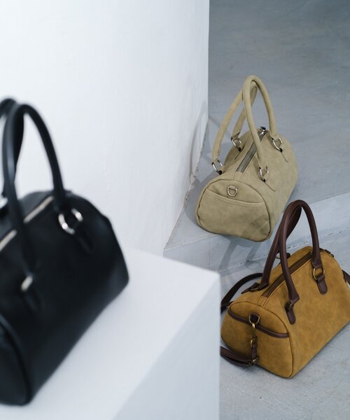 Kastane(カスタネ)の「【500mlペットボトル収納可】2WAYボストンBAG(ボストンバッグ・レディース・ブラック/ブラウン/カーキ・FREE)」の4枚目の写真