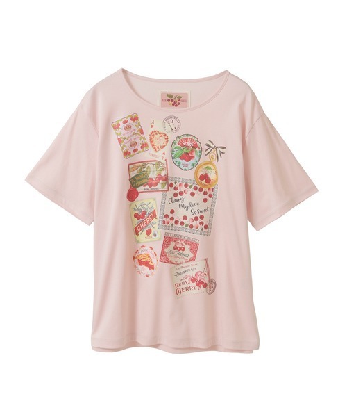 PINK HOUSE（ピンクハウス）の「チェリープリントカットソー（Tシャツ/カットソー・レディース・ブラック/ピンク/キナリ/ライトグリーン/ブルーグレー・MEDIUM/LARGE）」の2枚目の写真
