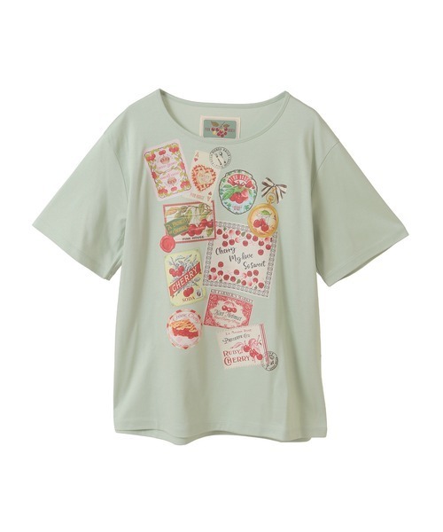 PINK HOUSE（ピンクハウス）の「チェリープリントカットソー（Tシャツ/カットソー・レディース・ブラック/ピンク/キナリ/ライトグリーン/ブルーグレー・MEDIUM/LARGE）」の5枚目の写真