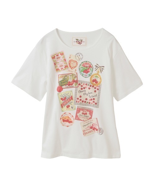 PINK HOUSE（ピンクハウス）の「チェリープリントカットソー（Tシャツ/カットソー・レディース・ブラック/ピンク/キナリ/ライトグリーン/ブルーグレー・MEDIUM/LARGE）」の3枚目の写真