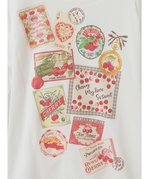 PINK HOUSE（ピンクハウス）の「チェリープリントカットソー（Tシャツ/カットソー・レディース・ブラック/ピンク/キナリ/ライトグリーン/ブルーグレー・MEDIUM/LARGE）」の11枚目の写真