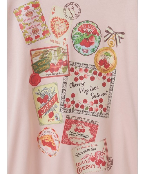 PINK HOUSE（ピンクハウス）の「チェリープリントカットソー（Tシャツ/カットソー・レディース・ブラック/ピンク/キナリ/ライトグリーン/ブルーグレー・MEDIUM/LARGE）」の13枚目の写真