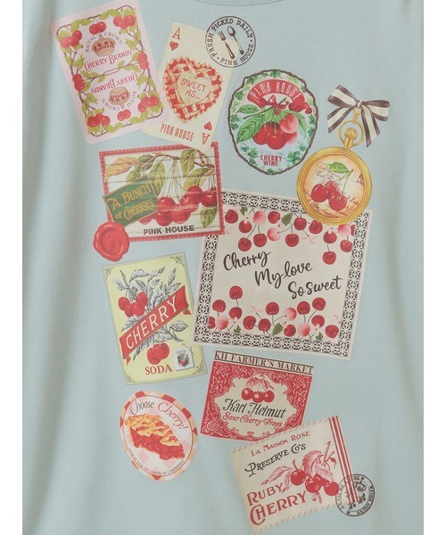 PINK HOUSE（ピンクハウス）の「チェリープリントカットソー（Tシャツ/カットソー・レディース・ブラック/ピンク/キナリ/ライトグリーン/ブルーグレー・MEDIUM/LARGE）」の14枚目の写真