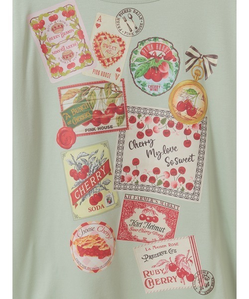 PINK HOUSE（ピンクハウス）の「チェリープリントカットソー（Tシャツ/カットソー・レディース・ブラック/ピンク/キナリ/ライトグリーン/ブルーグレー・MEDIUM/LARGE）」の15枚目の写真
