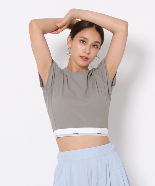HEREIAM（ヘレイアム）の「【HEREIAM】抗菌防臭/カップ付きリブＴ（Tシャツ/カットソー・レディース・ブラック/グレー・SMALL/MEDIUM/LARGE）」の7枚目の写真