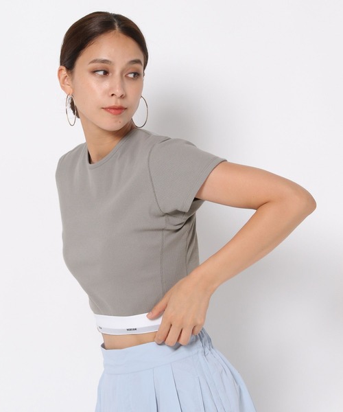 HEREIAM（ヘレイアム）の「【HEREIAM】抗菌防臭/カップ付きリブＴ（Tシャツ/カットソー・レディース・ブラック/グレー・SMALL/MEDIUM/LARGE）」の9枚目の写真