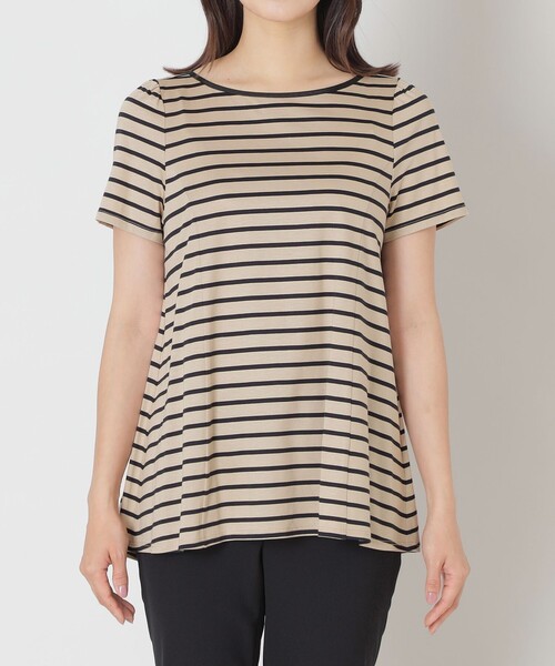 TO BE CHIC(トゥー ビー シック)の「バックリボン ボーダーチュニック(Tシャツ/カットソー・レディース・ベージュ/ブラック・40/42)」の5枚目の写真