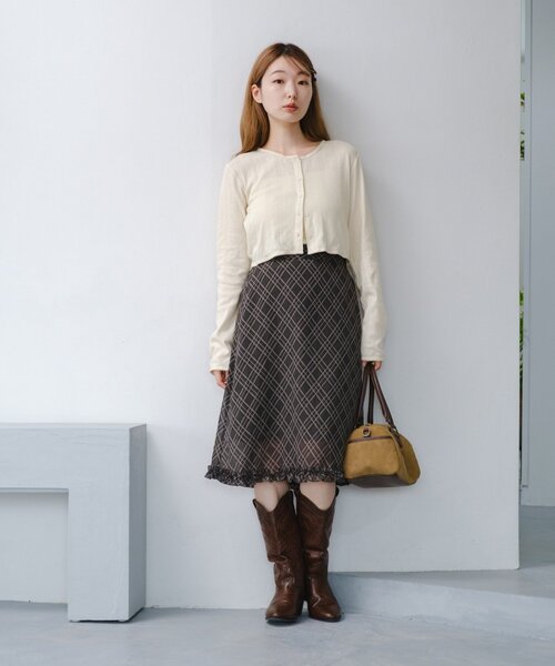 Kastane（カスタネ）の「チェックシアーミドルスカート（スカート・レディース・グリーン・FREE）」の8枚目の写真