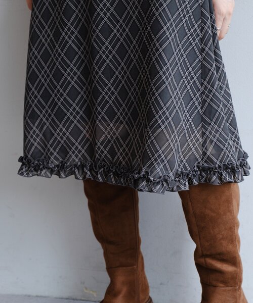 Kastane（カスタネ）の「チェックシアーミドルスカート（スカート・レディース・グリーン・FREE）」の14枚目の写真