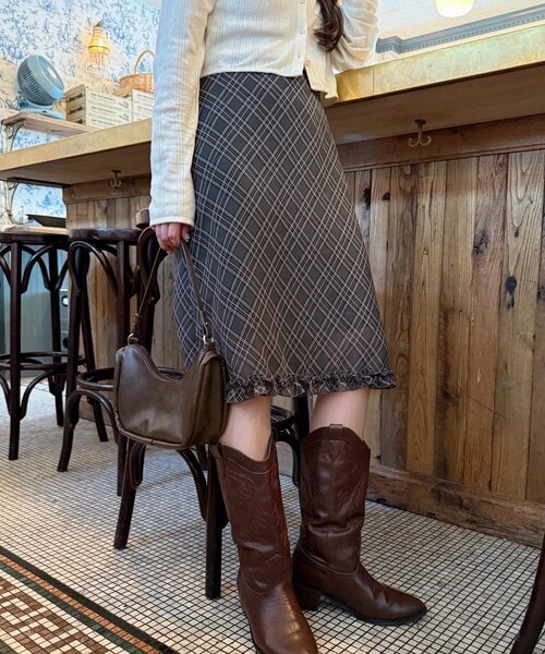 Kastane（カスタネ）の「チェックシアーミドルスカート（スカート・レディース・グリーン・FREE）」の19枚目の写真