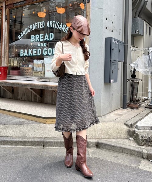 Kastane（カスタネ）の「チェックシアーミドルスカート（スカート・レディース・グリーン・FREE）」の22枚目の写真