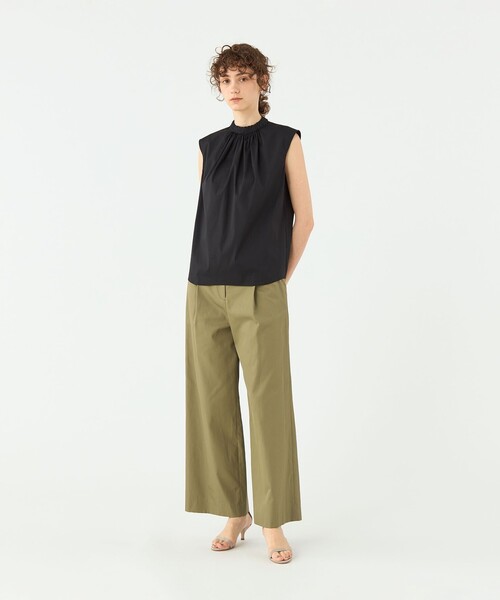 TOMORROWLAND collection（トゥモローランドコレクション）の「ストレッチブロード ハイネックブラウス（シャツ/ブラウス・レディース・ブラック/ホワイト・36）」の3枚目の写真