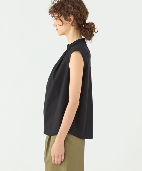TOMORROWLAND collection（トゥモローランドコレクション）の「ストレッチブロード ハイネックブラウス（シャツ/ブラウス・レディース・ブラック/ホワイト・36）」の5枚目の写真