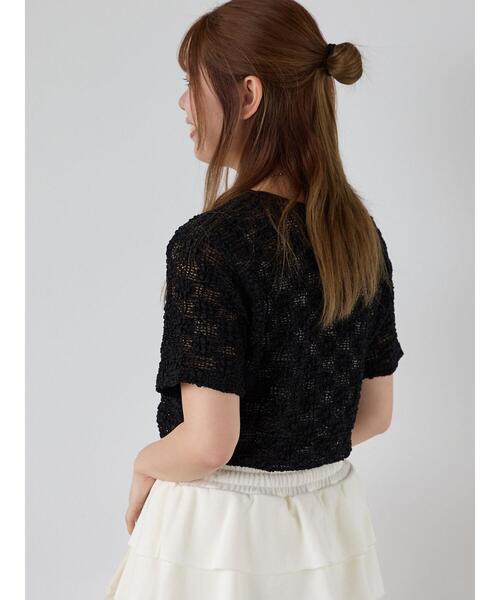 ehka sopo(エヘカソポ)の「花メッシュプルオーバー(Tシャツ/カットソー・レディース・オフホワイト/ブラック/ピンク・F)」の21枚目の写真