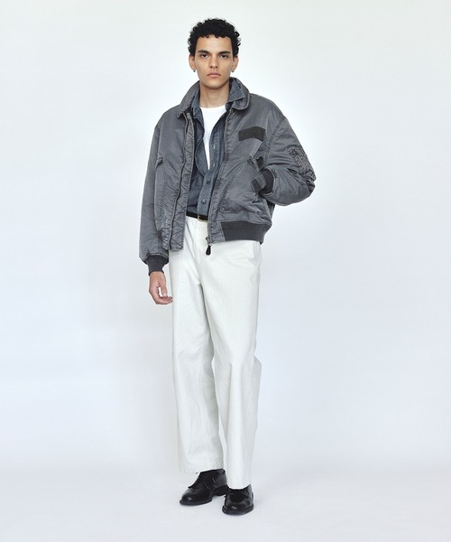 FIDELITY（フィデリティ）の「VINTAGE WASH FLIGHT JKT / CWU-45P / フライトジャケット（ミリタリージャケット・メンズ・カーキ/ブラック・MEDIUM/LARGE）」の3枚目の写真