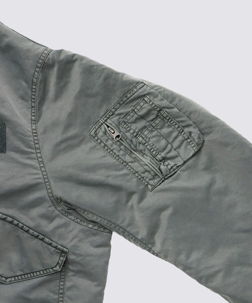 FIDELITY（フィデリティ）の「VINTAGE WASH FLIGHT JKT / CWU-45P / フライトジャケット（ミリタリージャケット・メンズ・カーキ/ブラック・MEDIUM/LARGE）」の11枚目の写真
